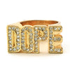 HIP HOP FASHION "DOPE ENTERTAINMENT" GOLD PLATED RING BK009G - Raonhazae