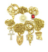 Hip Hop Ruby, 2 Angels, Jesus, Lion, Medusa, Ankh Pendant 7 Necklace Set GB112G - Raonhazae