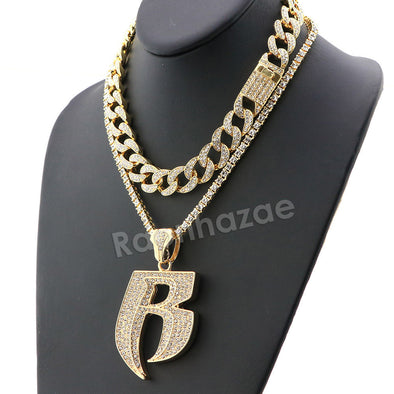 Hip Hop Quavo RUFF RYDERS Miami Cuban Choker Tennis Chain Necklace L17 - Raonhazae