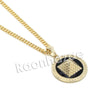 Mens Gold 3D Pyramid Pendant w/ 5mm 24" 30" Brass Cuban Chain A11 - Raonhazae