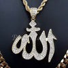 ALLAH CHARM ROPE CHAIN DIAMOND CUT 30" CUBAN CHAIN NECKLACE SET G48 - Raonhazae