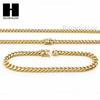 14k Gold Finish Heavy 6mm Miami Cuban Link Chain Necklace Bracelet Various Set C - Raonhazae