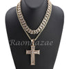 14K GOLD PT JESUS CROSS 18" TENNIS CHAIN 16" 30" CHOKER CUBAN CHAIN S25 - Raonhazae