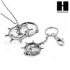 Magnifying Glass Wheel with Anchor Key Chain & Pendant Chain Necklace Set SJ1S - Raonhazae