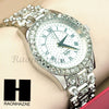 Men Techno Pave Lil Wayne Hip Hop Lab Diamond14K White Gold Watch 196S - Raonhazae