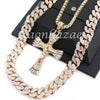 MENS 14K GOLD PT JESUS CROSS 18" TENNIS CHAIN 16" 30" CHOKER CUBAN CHAIN S28G - Raonhazae