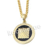 Mens Gold 3D Pyramid Pendant w/ 5mm 24" 30" Brass Cuban Chain A11 - Raonhazae