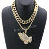 Hip Hop Quavo PRAYING HANDS Miami Cuban Choker Tennis Chain Necklace L03 - Raonhazae