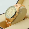Men 14K Gold PT Round Bezel Metal Band Watch 10mm Gold Miami Cuban Bracelet H85G - Raonhazae