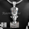 Nefertiti Pendant 16" Choker 18" Tennis 30" Miami Cuban Chain Set 18S - Raonhazae