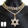 Hip Hop Premium David Star Miami Cuban Choker Tennis Chain Necklace K - Raonhazae