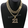 Hip Hop Quavo 21 SAVAGE Miami Cuban Choker Tennis Chain Necklace L21 - Raonhazae