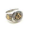 HIP HOP SOLID "MR. PRESIDENT FREE MASON" WHITE GOLD PLATED RING BK005G - Raonhazae