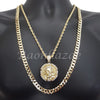 JESUS FACE ROPE CHAIN DIAMOND CUT 30" CUBAN CHAIN NECKLACE SET G22 - Raonhazae