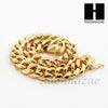 Gold PT Simulated Diamond Pave Watch Ruby QC Chain Cuban Bracelet Set O - Raonhazae