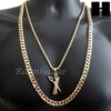 MEN BARBER SHOP COMB & SCISSORS CUT 30" CUBAN LINK CHAIN NECKLACE S077G - Raonhazae