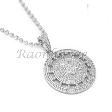 Sterling Silver .925 AAA Lab Diamond Freemason Masonic w/2.5mm Moon Cut Chain 51 - Raonhazae