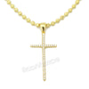 Sterling Silver .925 AAA Lab Diamond Bling Cross w/2.5mm Moon Cut Chain G54 - Raonhazae