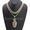 14K GOLD PT HAND GRENADE 18" TENNIS CHAIN 16" 30" CHOKER CUBAN CHAIN 23 - Raonhazae