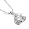 Sterling Silver .925 AAA Lab Diamond Smiling Buddha w/2.5mm Moon Cut Chain S052 - Raonhazae