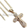 14K GOLD PT JESUS CROSS 18" TENNIS CHAIN 16" 30" CHOKER CUBAN CHAIN S26 - Raonhazae