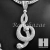 Hip Hop G clef Pendant 16" Choker 18" Tennis 30" Miami Cuban Chain 20S - Raonhazae