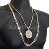 KING-TUT ROUND ROPE CHAIN DIAMOND CUT 30" CUBAN CHAIN NECKLACE SET G38 - Raonhazae