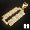 316L Stainless steel Gold Silver Razor Blade Pendant Miami Cuban SS026 - Raonhazae