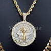 KING-TUT ROUND ROPE CHAIN DIAMOND CUT 30" CUBAN CHAIN NECKLACE SET G38 - Raonhazae