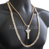 MARIJUANA CHARM ROPE CHAIN DIAMOND CUT 30" CUBAN CHAIN NECKLACE SET G35 - Raonhazae