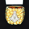 NEW MENS FREEMASON MASONIC SILVER/GOLD PLATED NUGGET RING SIZE 8 - 13 N012T - Raonhazae