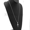 Sterling Silver .925 AAA Lab Diamond Bling Ankh Cross w/2.5mm Moon Cut Chain S53 - Raonhazae