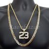 BLING 23 CHARM ROPE CHAIN DIAMOND CUT 30" CUBAN CHAIN NECKLACE SET G31 - Raonhazae