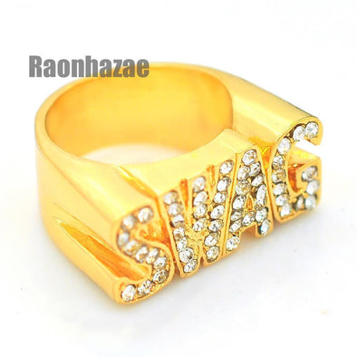 HIP HOP FASHION SOLID CHUNKY SWAG SWAGGER GOLD PLATED RING N001G - Raonhazae