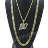 MEDIUM NUMBER 1017 CHARM ROPE CHAIN DIAMOND CUT CUBAN CHAIN NECKLACE 62 - Raonhazae