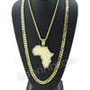 LARGE MIRROR AFRICA MAP ROPE CHAIN DIAMOND CUT CUBAN CHAIN NECKLACE G59 - Raonhazae