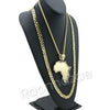 LARGE MIRROR AFRICA MAP ROPE CHAIN DIAMOND CUT CUBAN CHAIN NECKLACE G59 - Raonhazae
