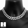 Hip Hop Silver Jesus Cross Miami Cuban Choker Tennis Chain Necklace AS - Raonhazae