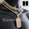 Hip Hop Premium Dog Tag Miami Cuban Choker Tennis Chain Necklace L - Raonhazae