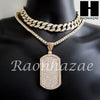 Hip Hop Premium Dog Tag Miami Cuban Choker Tennis Chain Necklace L - Raonhazae