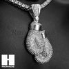 Hip Hop Silver Boxing Glove Miami Cuban Choker Tennis Chain Necklace ES - Raonhazae