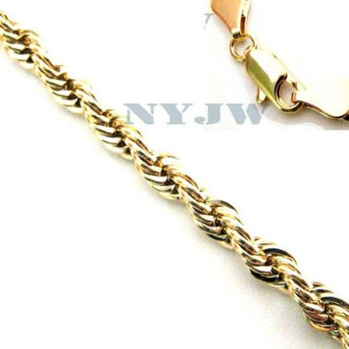 NEW MEN'S 5mm, 8" 14k YELLOW GOLD PT ROPE BRACELET - Raonhazae