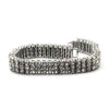 NEW QUALITY 0.5 CARAT WHITE GOLD PLATED 3 ROWS CUBIC STONE BRACELET SSB003S - Raonhazae