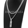 14k Silver Xanax Pendant W/ 4mm 24" Rope Chain / 4mm 18" Franco Chain - Raonhazae