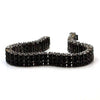 NEW QUALITY 0.5 CARAT BLACK HEMATITE 3 ROW BLACK CUBIC STONE BRACELET SSB003H - Raonhazae