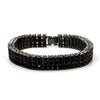 NEW QUALITY 0.5 CARAT BLACK HEMATITE 3 ROW BLACK CUBIC STONE BRACELET SSB003H - Raonhazae