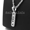 14k Silver Xanax Pendant W/ 4mm 24" Rope Chain / 4mm 18" Franco Chain - Raonhazae