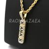 14k Gold Xanax Pendant W/ 4mm 24" Rope Chain / 4mm 18" Franco Chain - Raonhazae