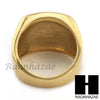 MEN STAINLESS STEEL HIP HOP CROSS 14K GOLD TONE BLACK ONYX RING 8-12 SR032CL - Raonhazae