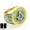 NEW HOT MENS YELLOW GOLD PT. FREEMASON MASONIC PYRAMID EYE OF HORUS RING KR001G - Raonhazae